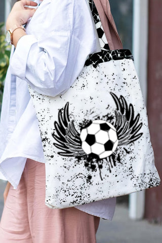 Soccer Wings Print Tote Bag