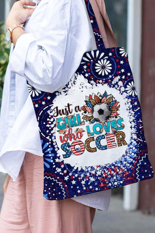 Just A Girl Who Loves Soccer Print Tote Bag