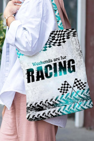Weekens Are For Racing Print Tote Bag