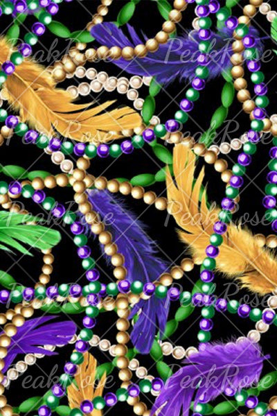 Mardi Gras Decoration Mask Beads Splash Ink Casual Pants