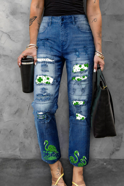 Green Flamingo Lucky Clover Collection Original Costume Denim Jeans