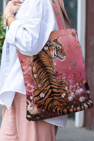 Tiger Butterfly Print Tote Bag