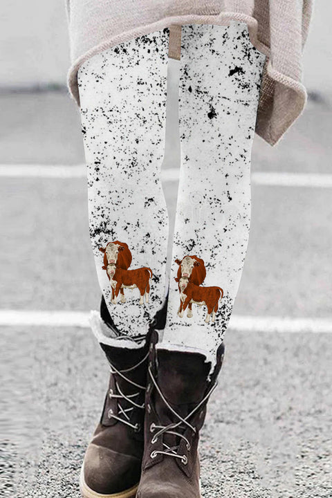 Western Cow Print Leggings