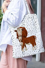 Western Cow Print Tote Bag