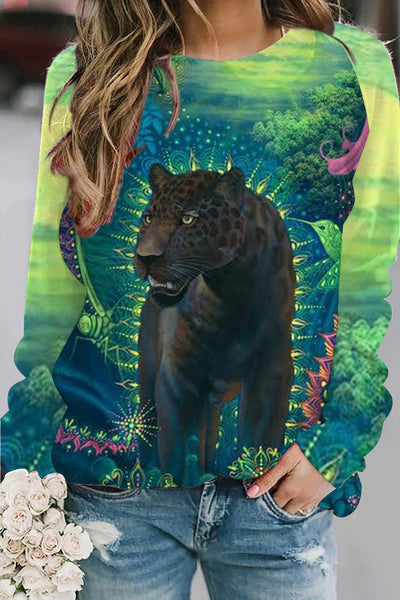 Panther Art Print Sweatshirt