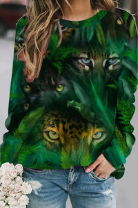 You Are Being Watched By Jungle Eyes Print Sweatshirt