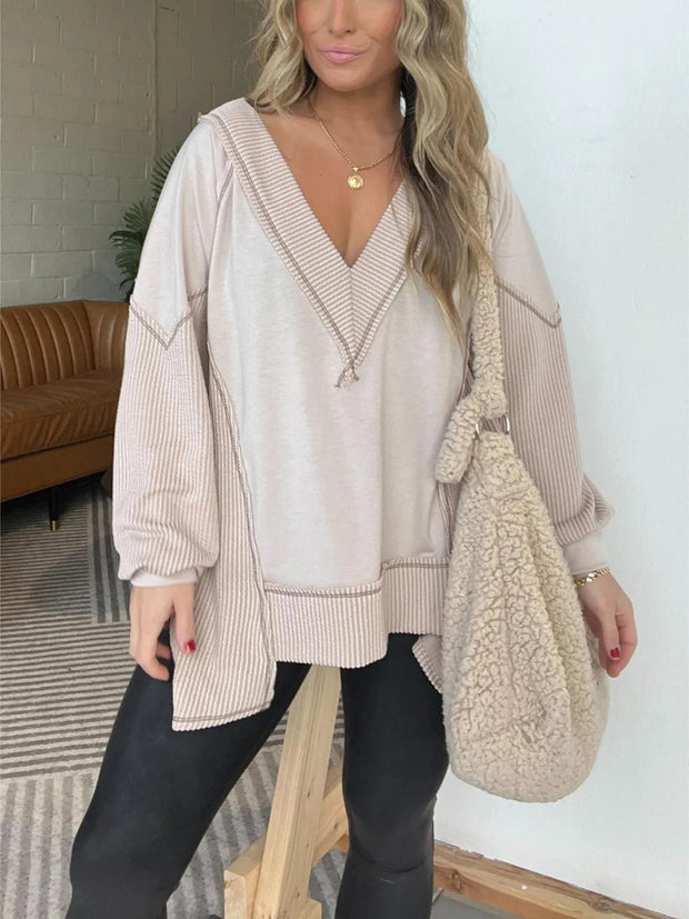 Women's V-Neck Loose Long Sleeve Top 🎁