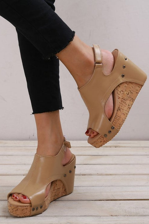 Platform Wedge Peep-Toe Sandals