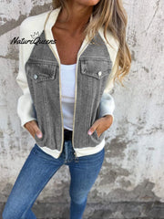 Casual V-neck Zipper Jacket