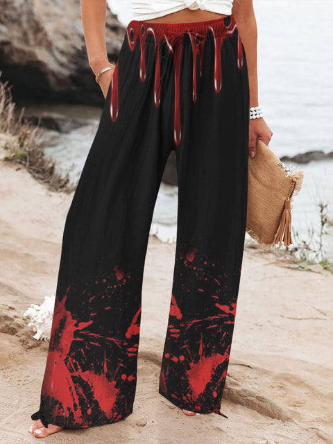 Women's Halloween Art Print Trousers