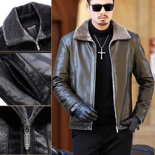 🎁[Perfect gift]  Men's Waterproof Winter PU Leather Jacket 🌧️🧥: A Lifetime of Warmth for Seniors! ❄️✨