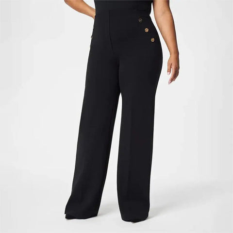 🌸Women's Plus Size High Stretch High-Waist Wide-Leg Pants