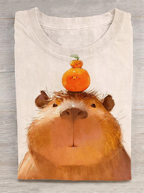 Unisex Capibara Fun Print T-Shirt