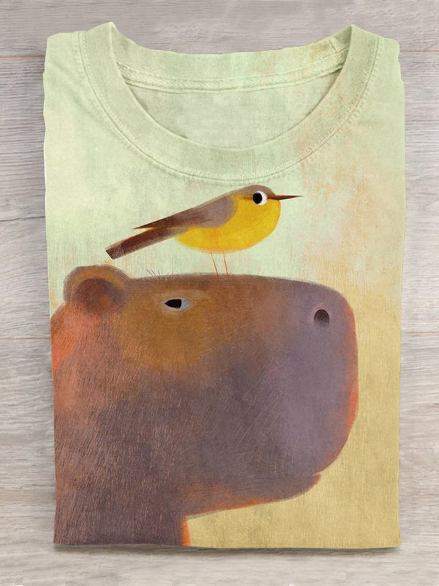 Unisex Capibara Fun Print T-Shirt