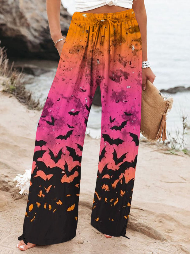 Women's Halloween Art Print Trousers