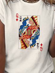 Women's Rainbow Love Lesbian Playing Cards Art T-shirt