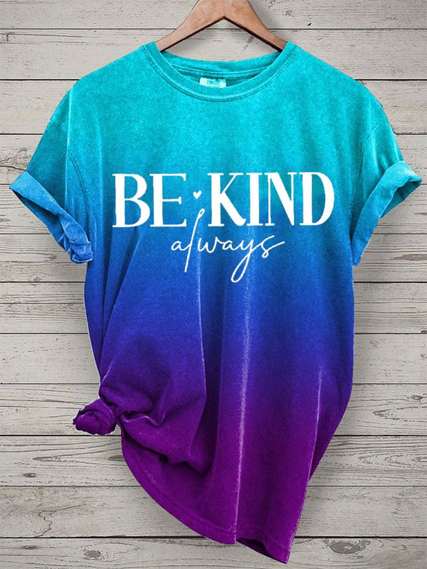 Women's Be Kind Mental Health Print Casual T-Shirt