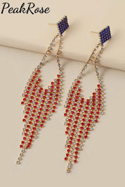 American Flag Claw Chain Earrings