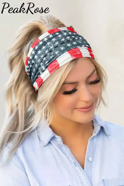 American Flag Printed Yoga Sports Headband