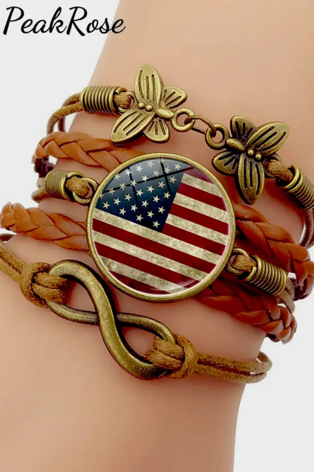 American Flag Time Stone Bracelet