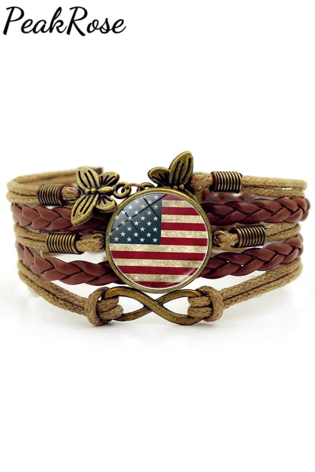 American Flag Time Stone Bracelet