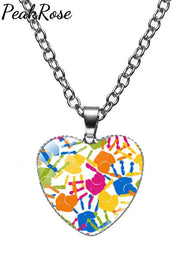 Autism Awareness Acceptance Love Multicolour Puzzle Necklace One Size / Style 3