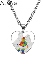 Autism Awareness Acceptance Love Multicolour Puzzle Ribbon Necklace One Size / Style 3