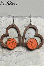 Ball Games Heart Print Earrings One-Size / Basketball