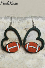 Ball Games Heart Print Earrings One-Size / Football