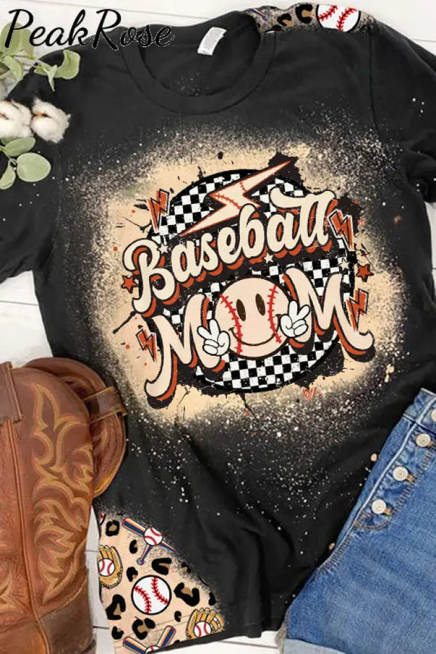 Baseball Mom Bleached Shirt T-Shirt