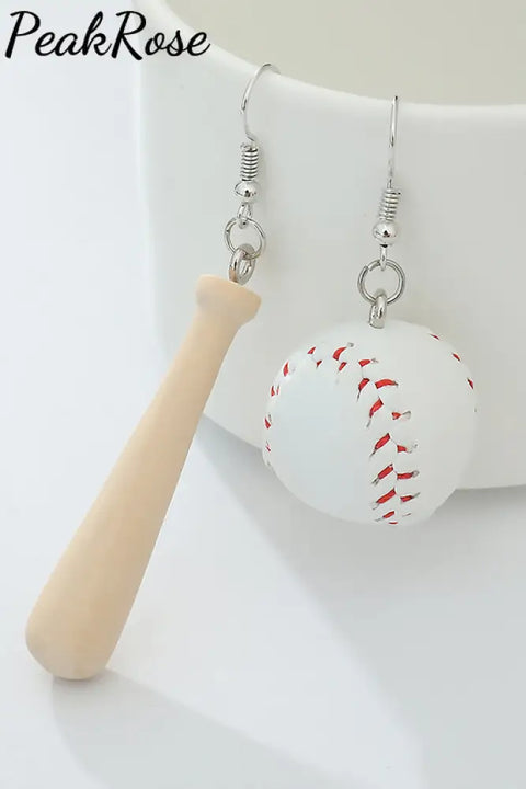 Baseball Softball Ball & Bat Earrings / One-Size