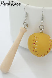 Baseball Softball Ball & Bat Earrings / One-Size