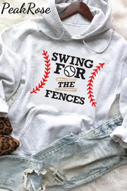 Baseball Swing For The Fences Long Sleeve Hoodie