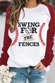 Baseball Swing For The Fences Sweatshirt S / Red