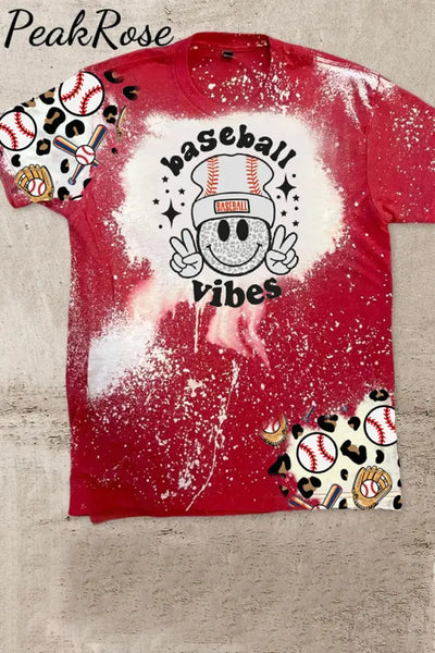 Baseball Vibes Bleached Shirt T-Shirt