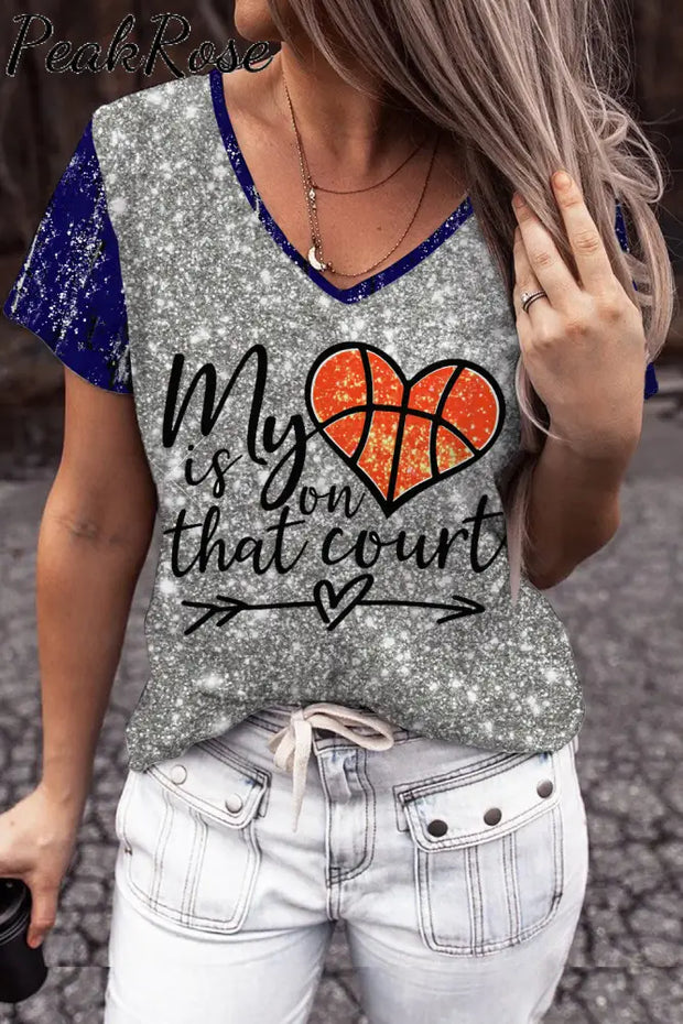 Basketball Day My Heart Is On That Court T-Shirt