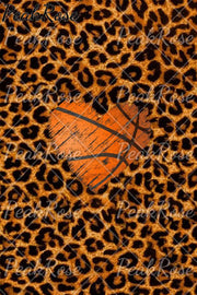 Basketball Lover Heart Mom Leopard Print Denim Jeans