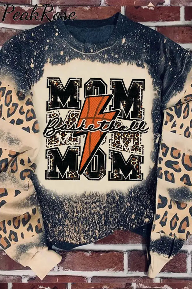 Basketball Mom Bleached Sweatshirt