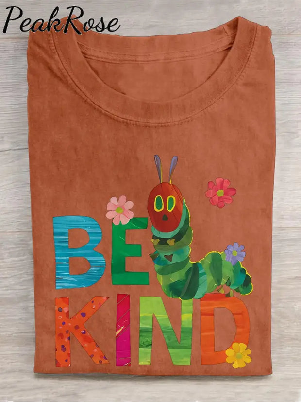 Be Kind Teacher Casual Print T-Shirt Orange / S Hot Sell