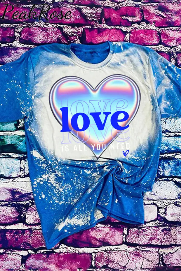 Blue Laser Love Letters Printed T-Shirt T-Shirt