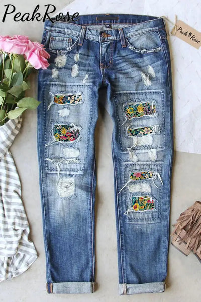 Bohemia Retro Ripped Denim Jeans