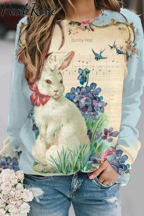 Bunny Hop The White Rabbit Sonata In Piano Score Garden Sweatshirt