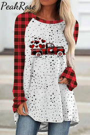 Car Plaid Loose Tunic S / Polka