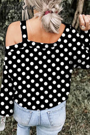 Casual Easter Bunny Rabbit With Black And White Plaid Print Off-Shoulder Blouse