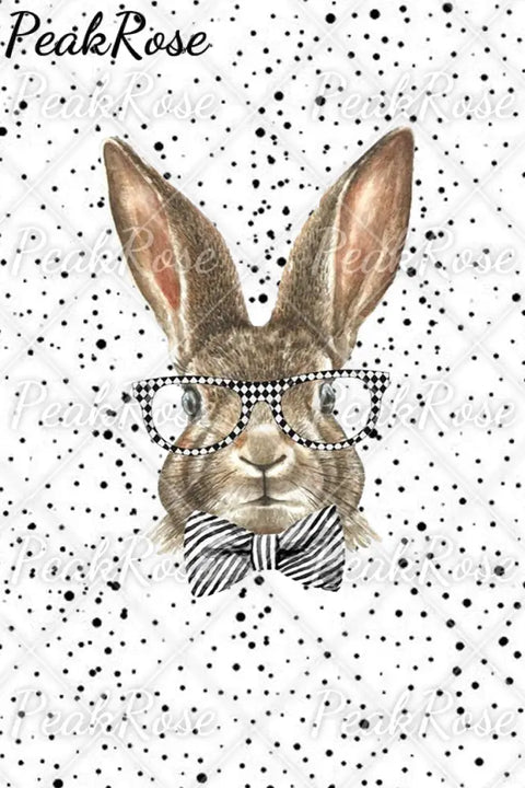 Casual Easter Bunny Rabbit With Black And White Plaid Print Sweatshirt