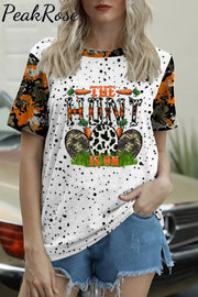 Casual The Hunt Is On Happy Easter Armygreen Carrot Eggs Printed O-Neck Short Sleeve T-Shirt