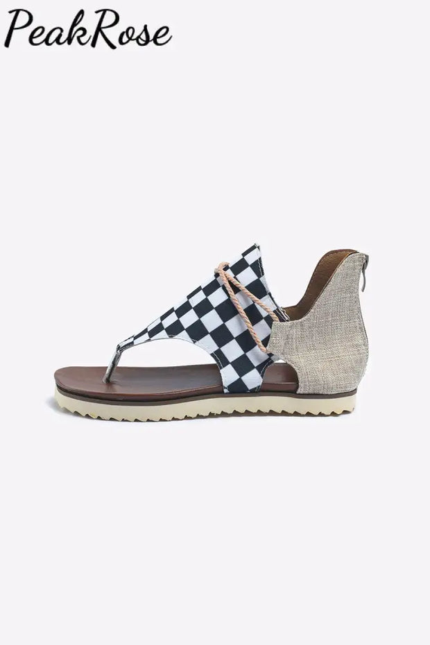 Checkered Flag Plaid Flip Flops Sandals