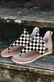 Checkered Flag Plaid Flip Flops Sandals