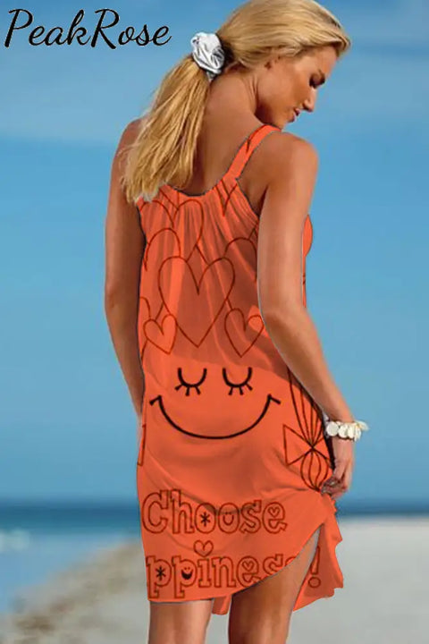 Choose Happiness Beach Sleeveless Dress