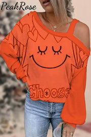 Choose Happiness Off-Shoulder Blouse